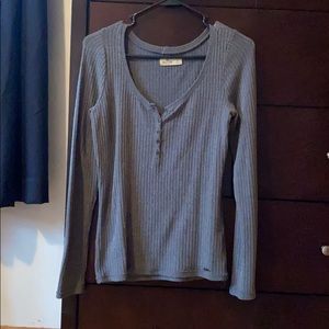 Hollister gray henley top